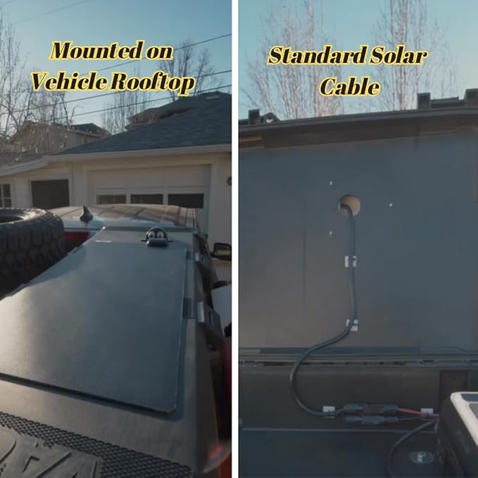 LensunSolar 50W Full Black Flexible Solar Panel, 34x14in, Waterproof Lightweight with Highest