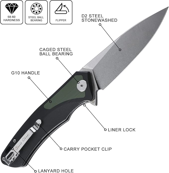 Petrified fish PF838 3.74" D2 steel folding knife outdoor tactical pocket knives G10 handle camping