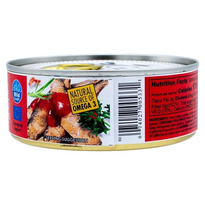 MW Polar Fried Brisling Sardines In Tomato Sauce, 8.47 Oz (Pack of 24)