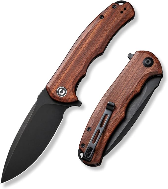 CIVIVI Folding Pocket Knife- Praxis Flipper Liner Lock Knife, 3.75" Black Stonewashed Blade with