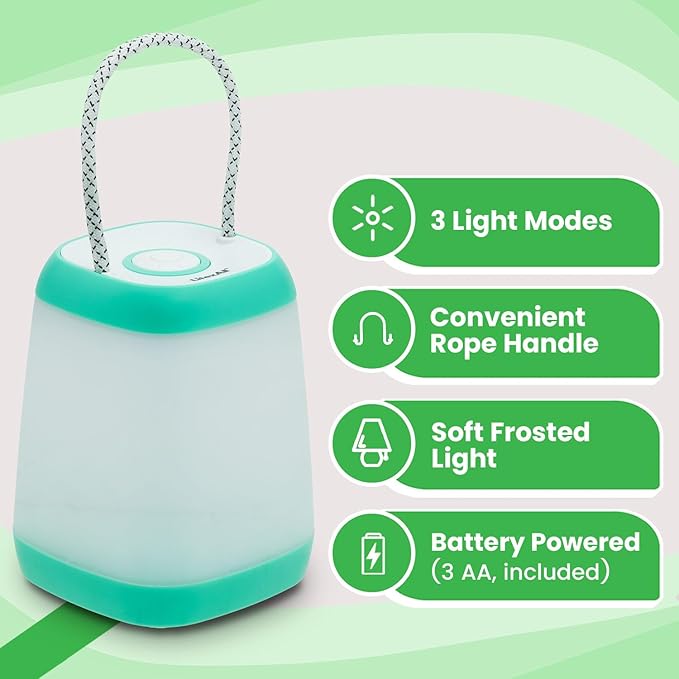 LitezAll Mini Lantern with Rope Handle, 360 Degree Light, Ideal for Camping Lights & Lanterns, LED