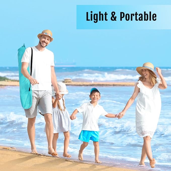 WhiteFang Deluxe Pop Up Beach Tent Sun Shade Shelter for 3-4/5-6 Person, UV Protection, Extendable