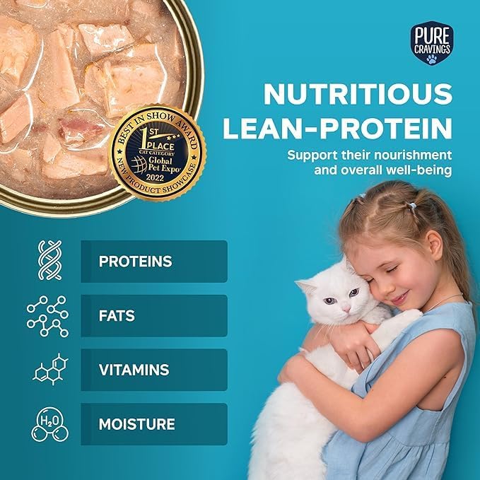 Pure Cravings Wet Cat Food Variety Pack Tuna, Salmon, Sardines, Tuna/Salmon in Gravy, 100%