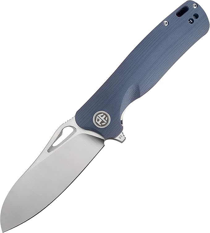 Petrified fish PF868 Bunta,3.35" D2 Satin Blade,146g G10 Handle Flipper Folding knife (Gray G10