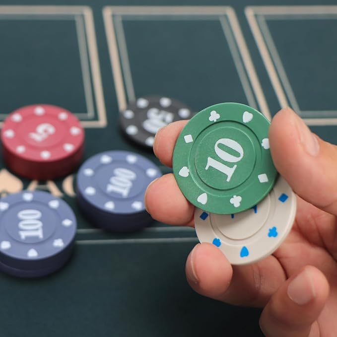 Denomination Plastic Poker Chips Set with 2 Decks,Bulk Playing Cards Chips Texas Hold?™em Blackjack