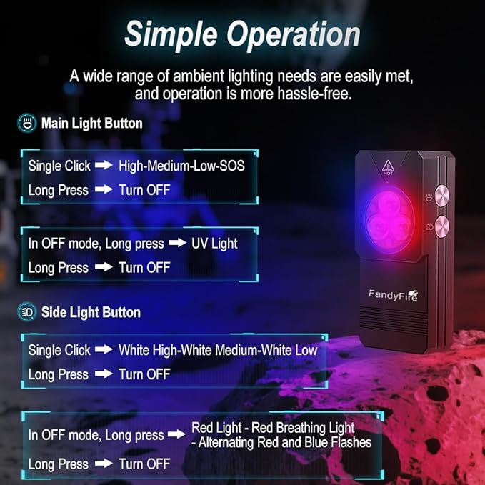 Rechargeable Clip-on Light EDC Flashlight, 550 Lumens Small Keychain Flashlight, Combines