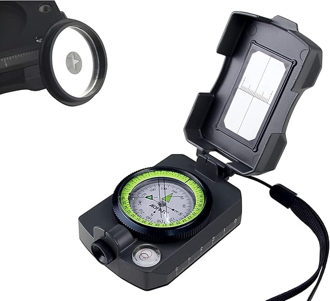 AOFAR Lensatic Sighting Military Compass AF-4090, Aluminum Alloy Material is Lighter, Functional
