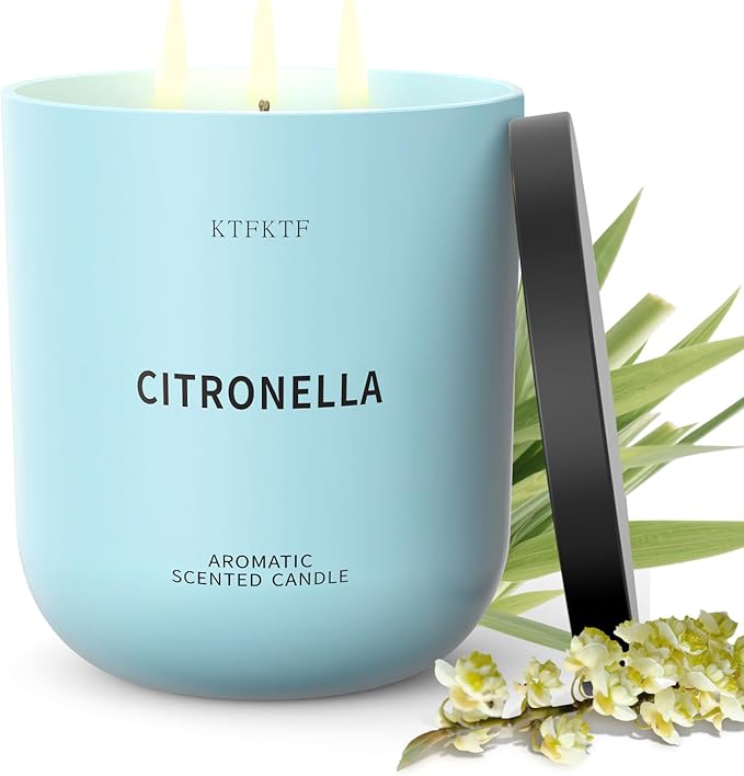 Citronella Candles Indoor Outdoor, 14.2oz Large Scented Candle for Home, Long Lasting Aromatherapy