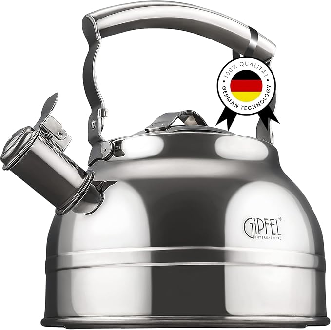 GIPFEL INTERNATIONAL Whistling Tea Kettle Stovetop - Food Grade Stainless Steel Teapot for Stove