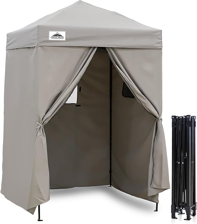 EAGLE PEAK Flex Ultra Compact 5x5 Pop-up Canopy, Sun Shelter, Changing Room, Portable Privacy