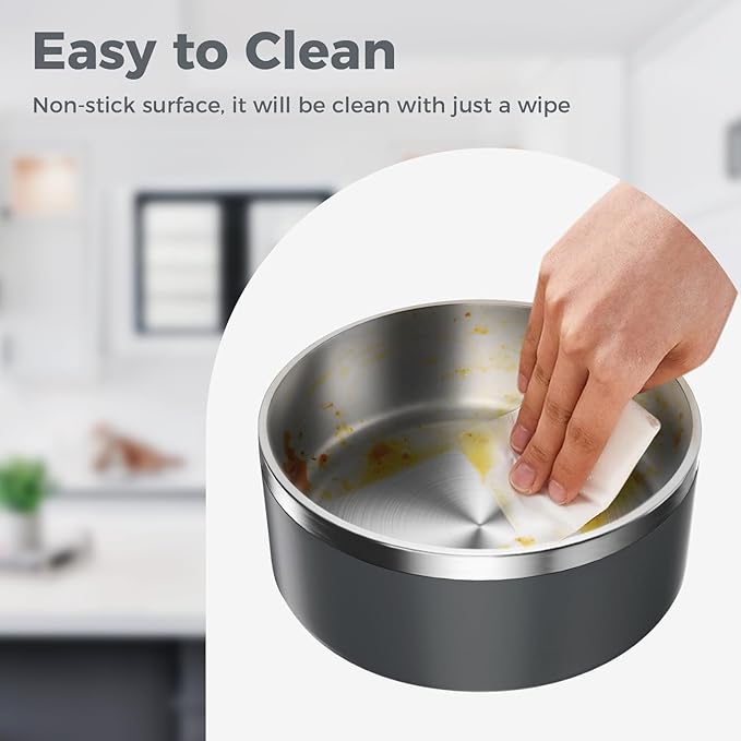 Dog Bowl, Stainless Steel Dog Food and Water Bowl with Non Slip Quiet Bottom, Easy to Clean