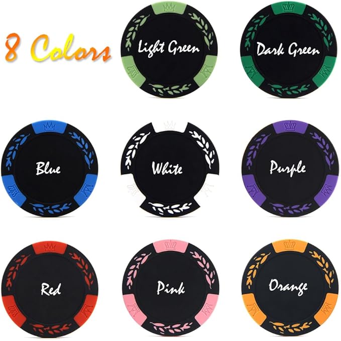 100 Premium Clay Poker Chips, Customized Your Image and Text, 11.5 Gram Casino Chips for Texas