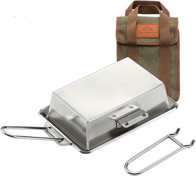 CAMPINGMOON Grill Griddle Plate for Camping Grilling 304 Stainless Steel DO-21,DO-2117 L 8.3'' x W