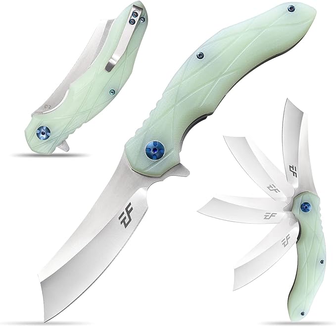 Eafengrow EF919 Folding Knife with Pocket Clip D2 Steel Blade G10 Handle EDC Tool Outdoor Knives