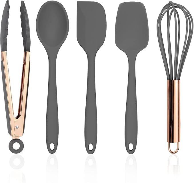 COOK WITH COLOR Silicone Cooking Utensils, Kitchen Utensil Set, Easy to Clean Silicone Kitchen