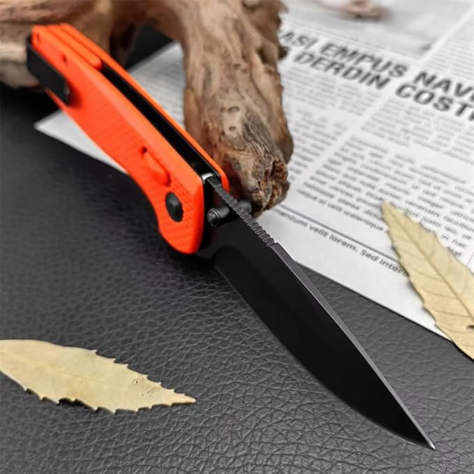 Goshawk Orange Daily Carry Rugged EDC Ambidextrous Pocket Folding Knife, 2.79 Inch 440C Manual