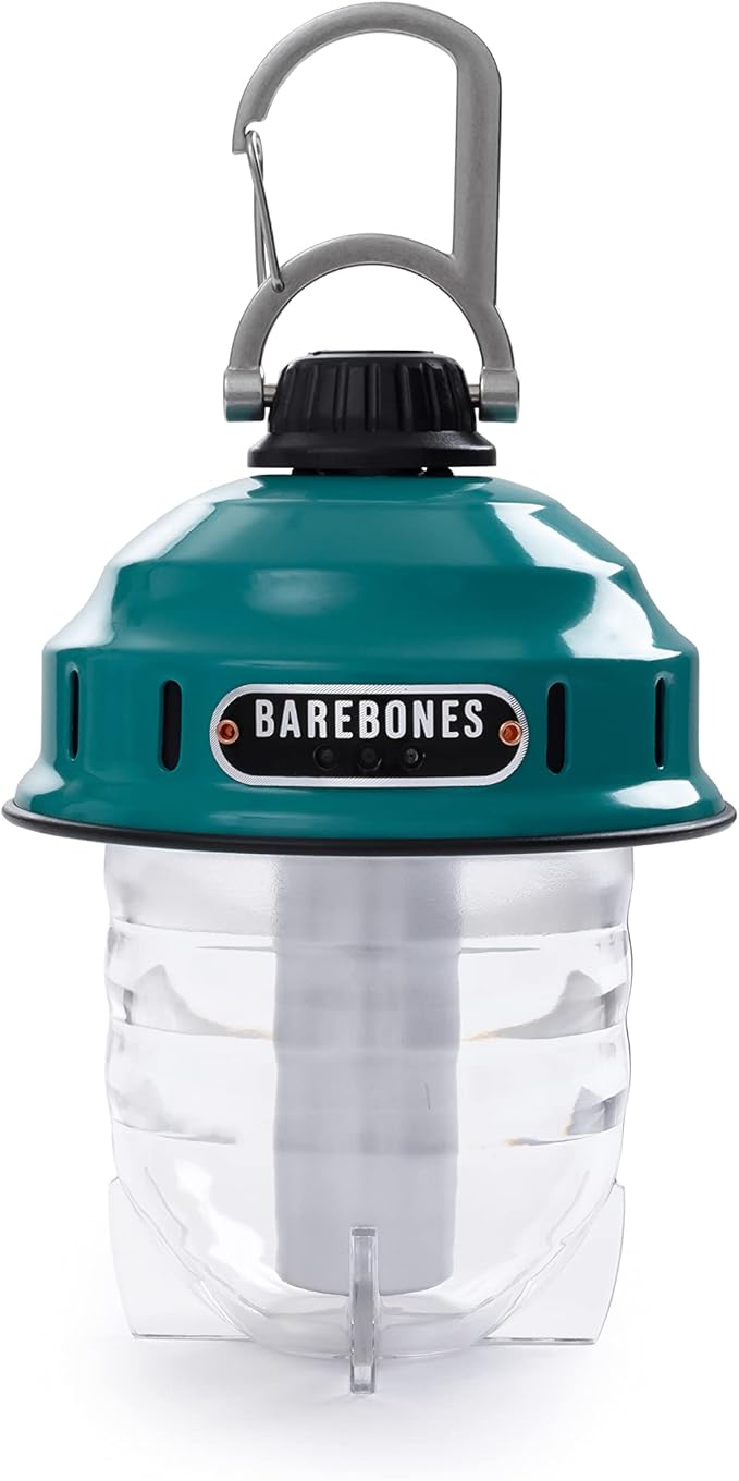 Barebones Beacon Hanging Light ??Teal, Rechargeable LED Camping Lantern with Adjustable Brightness