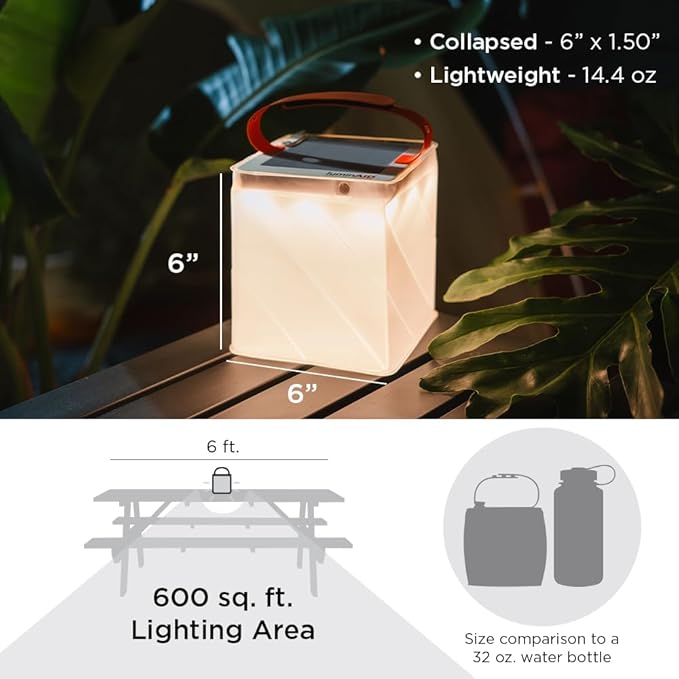 LuminAID Survivor Solar Lantern with Dual Phone Charger - Inflatable LED Lamp for Camping, Hiking