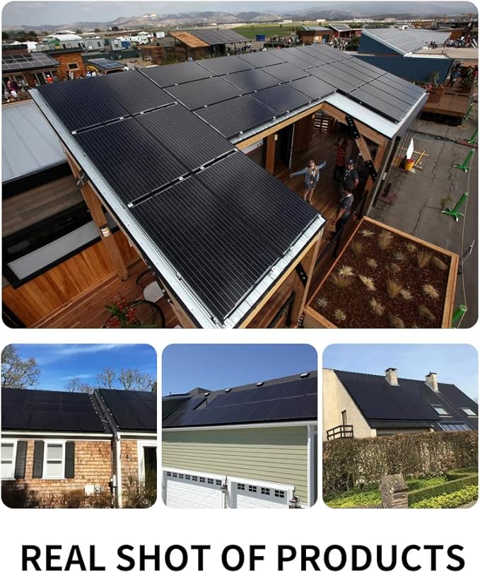 2PCS Solar Panels 360 355 Watt 24 Volt, Total 720W High-Efficiency Half Cell Monocrystalline PV