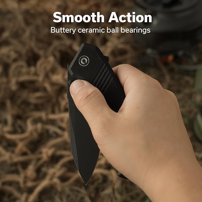 CIVIVI Placoid Pocket Knife for EDC, Folding Knife with 3.67" 14C28N Blade G-10 Handle For Men