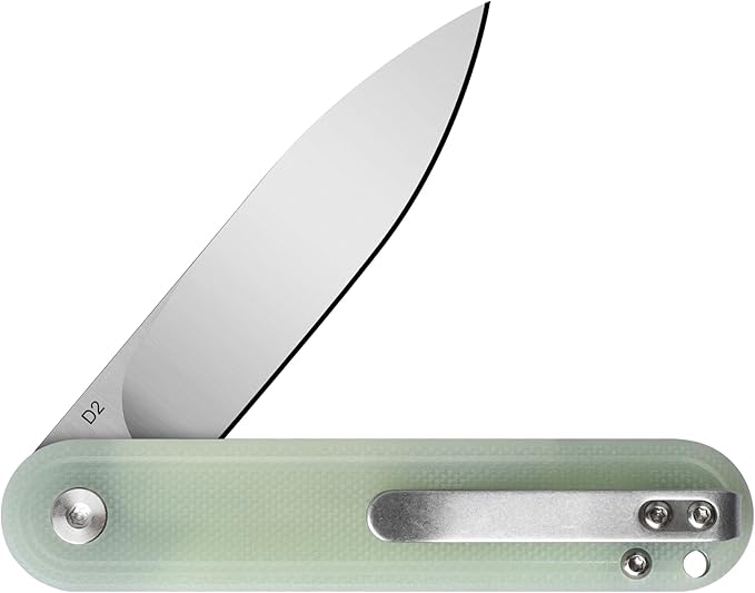 G040 Pocket Knife, 2.75'' D2 Steel Blade G10 handle, Small EDC Knife with Pocket Clip for Men
