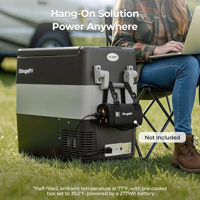 BougeRV 12V Portable Refrigerator Fridge Freezer Portable Car Fridge 53 Quart Electric