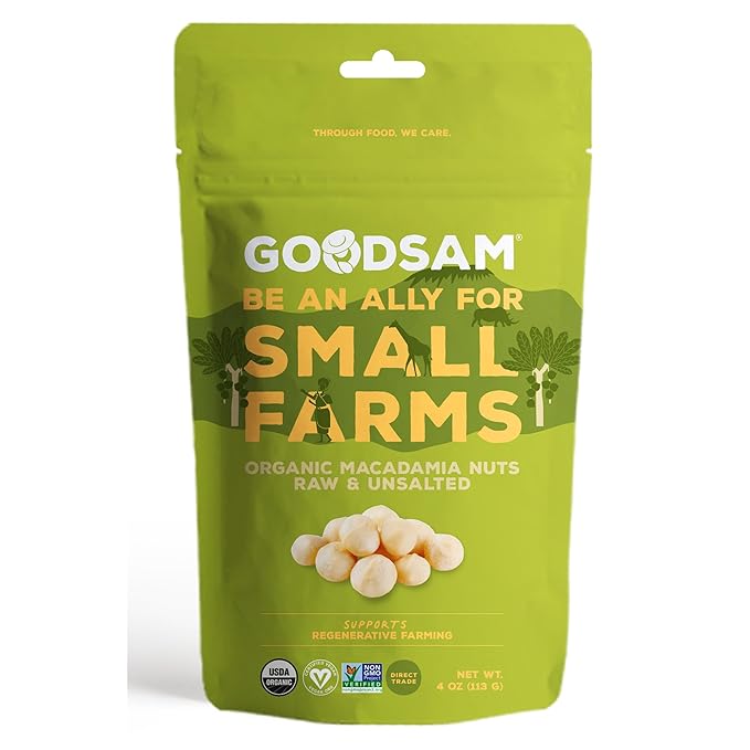 goodSAM Organic Raw Macadamia Nuts ??Unsalted, Whole Nuts ??Buttery Creamy Flavor ??Sustainably