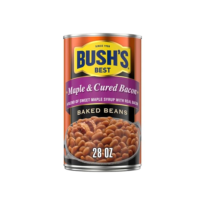 Bush's Best Baked Beans, Sweet Country Maple, 1 Maple Cured Bacon (28oz), 1 Country Style (28oz), 1