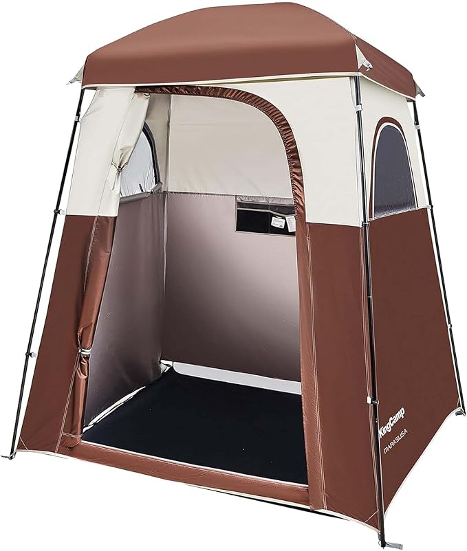 KingCamp Shower Tent, Portable Privacy Tent Outdoor Camping 1/2 Room Toilet Tents with Shower Bag &