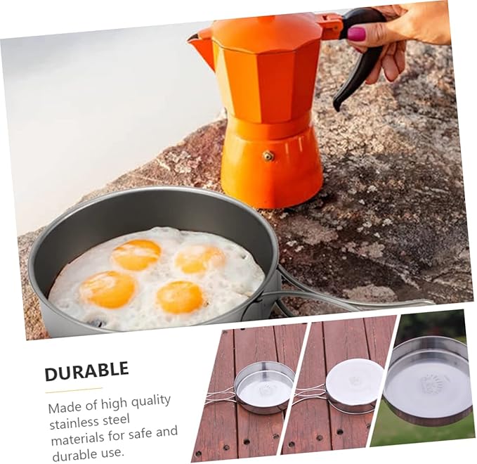 VANZACK Outdoor Pan Camping Cooking Pot Backpacking Cookware Outdoor Cookware Cooking Pan Camp Bbq