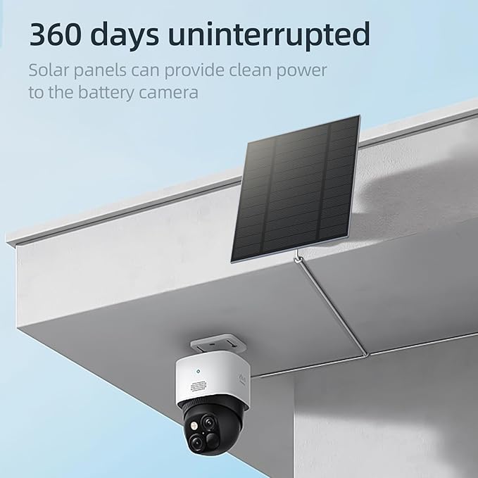 5W Solar Panels for Security Camera, Solar Panel with Micro USB & USB-C Port for DC 5V Outdoor