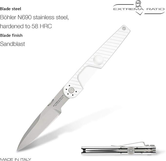 Extrema Ratio - LKU01 (Sideral), Folding Knife, Böhler N690 Steel Blade 58 HRC, Sandblast Finish