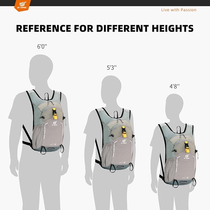SKYSPER Small Hiking Backpack - 15L Travel Daypack Lightweight Bag Water Resistant Hiking Backpacks