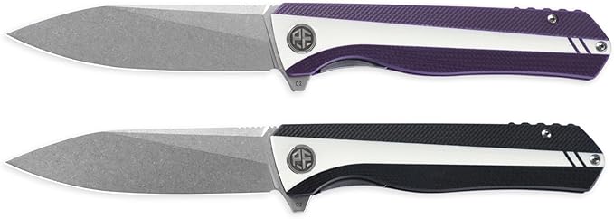 Petrified fish PF818,3.54" D2 Blade,104g G10 Handle Flipper Folding knife (Carbon fiber with G10