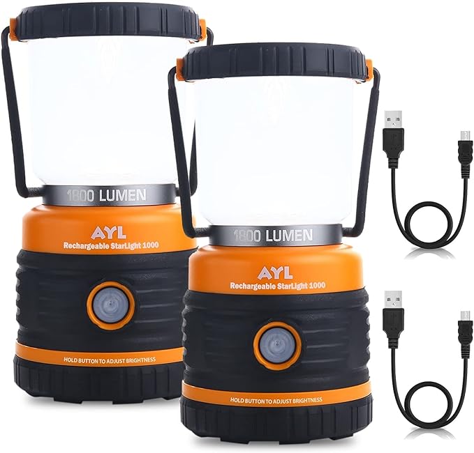 LED Camping Lantern Rechargeable, 1800LM, 4 Light Modes, 4400mAh Power Bank, IP44 Waterproof
