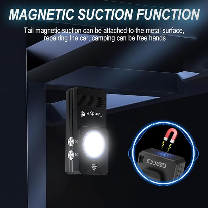 Rechargeable Clip-on Light EDC Flashlight, 550 Lumens Small Keychain Flashlight, Combines