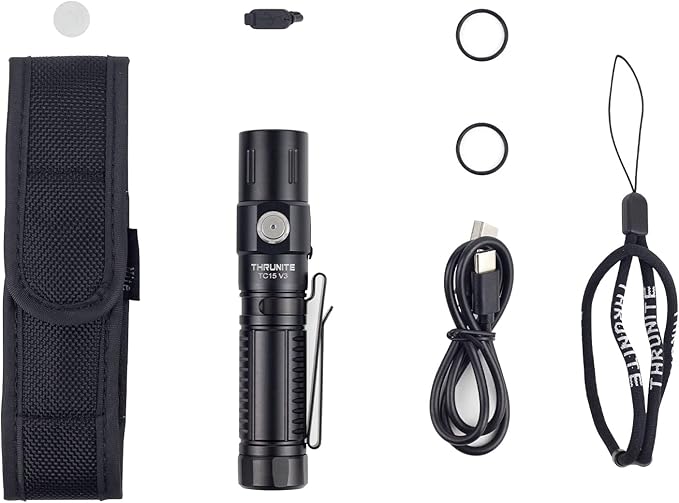 ThruNite TC15 V3 2403 High Lumen Flashlight, USB C Rechargeable LED Handheld Flashlights