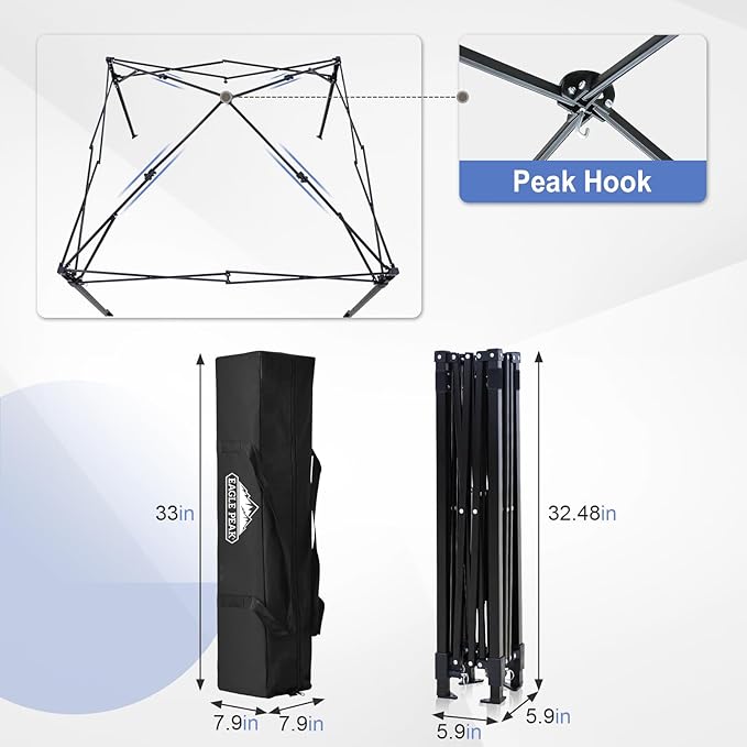 EAGLE PEAK Flex Ultra Compact 5x5 Pop-up Canopy, Sun Shelter, Changing Room, Portable Privacy Tent