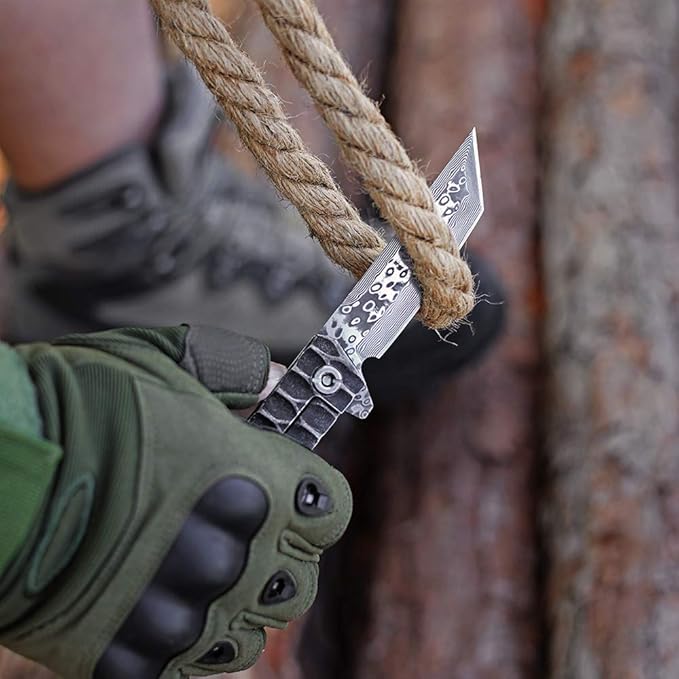 BGT VG-10 Damascus Folding Pocket Knife Custom Knives for Outdoor Camping Fishing,Gift for Man