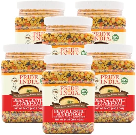 Pride Of India - PACK of 6 - Indian Bean & Lentil Superfood - Five Delicious Panchratna Dal Mix
