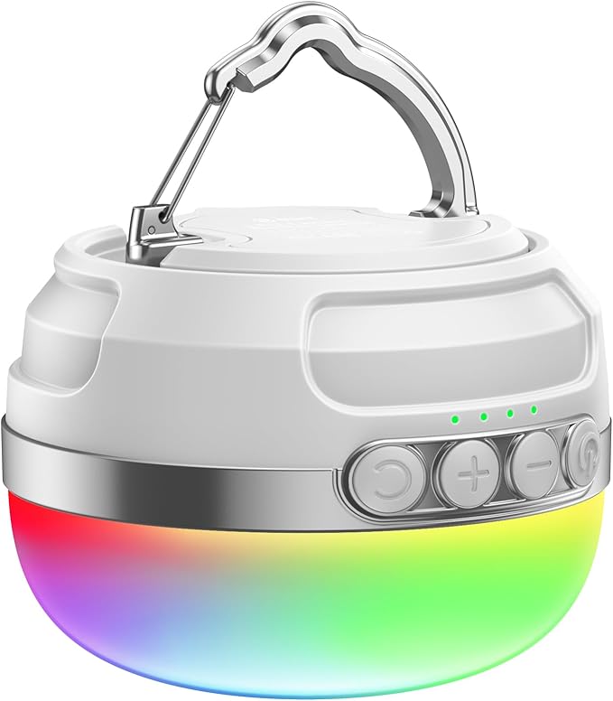 LED Camping Lantern Rechargeable 1400LM, Up to 420H Running Time Camping Tent RGB Light, 10400mAh