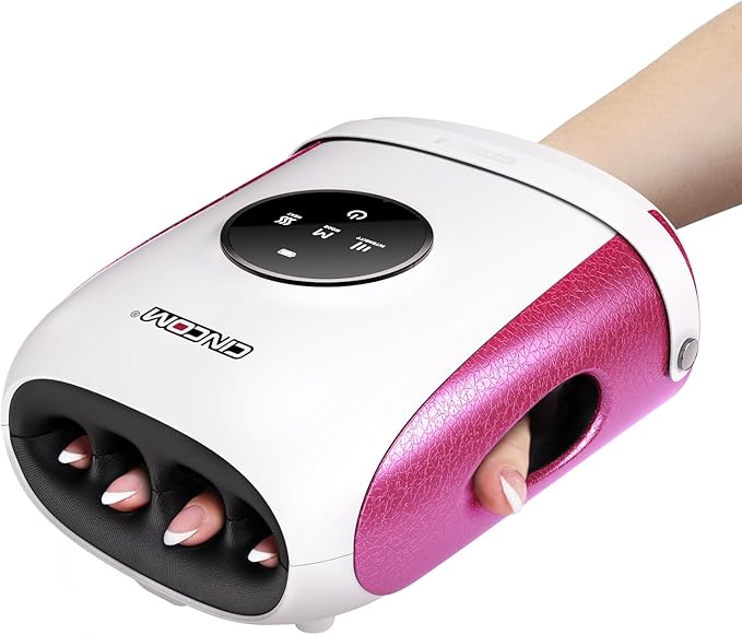 CINCOM Hand Massager with Heat and Compression, Finger and Palm Massage Machine for Pain Relief