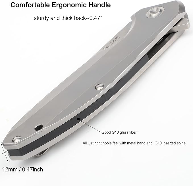 Ruike Pocket Camping Folding Knife,14c28n,Frame Lock,Ball Bearing,Flipper Fast Opening,Harnd 3.66"
