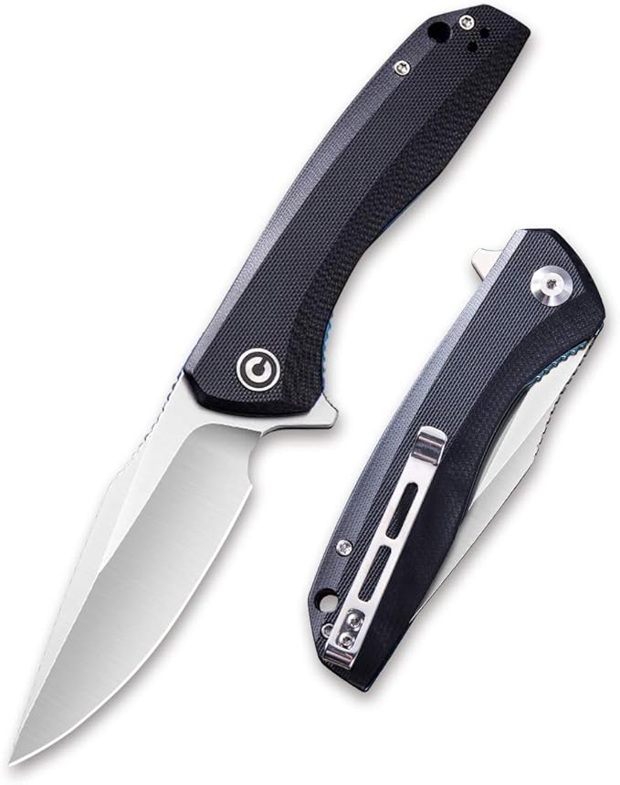 CIVIVI Liner Lock Folding Knife Baklash 3.5" Satin Blade G10 Handles, Reversible Pocket Clip C801C
