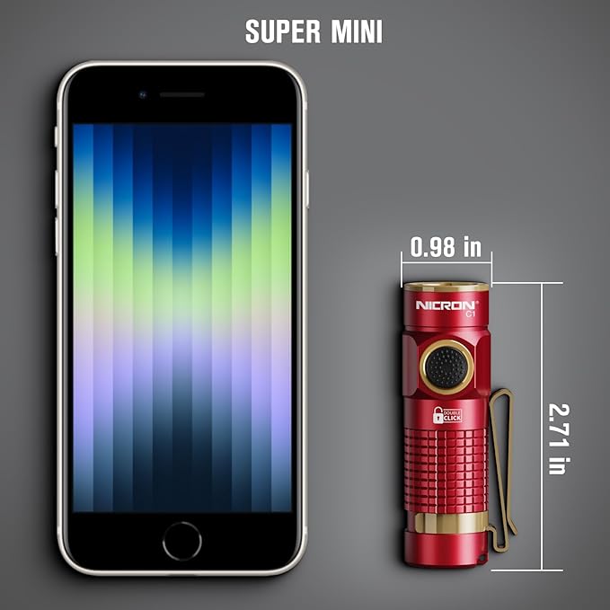 NICRON Mini Flashlight, 1200 lumens Rechargeable led flashlights high lumens with Clip on