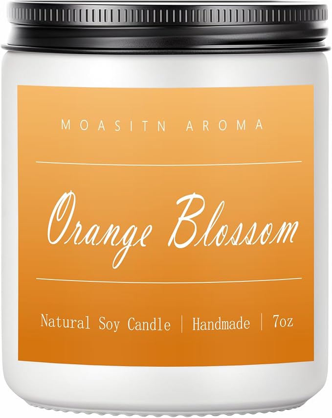 MOASITN Orange Blossom Highly Scented Candles for Home| Natural Soy Aromatherapy Candle| Handmade