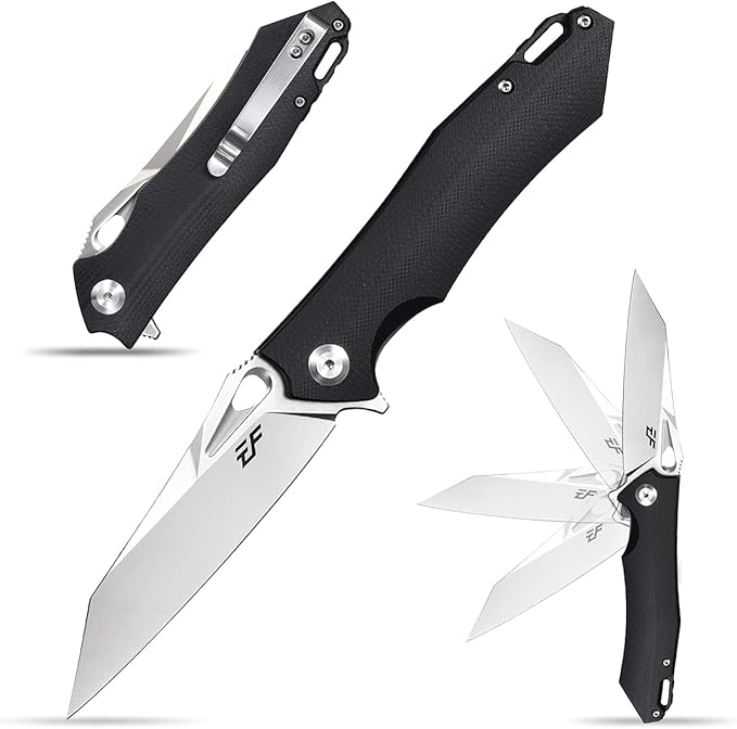 Eafengrow EF934 Pocket Knife D2 Steel Blade Folding Knife G10 Handle Liner Lock Camping Survival