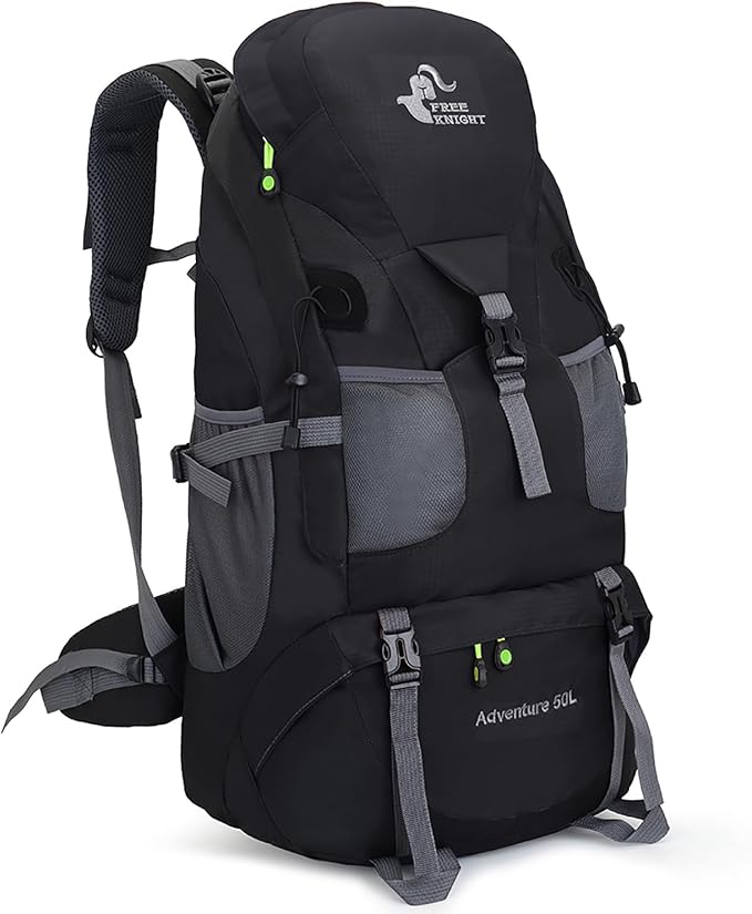 Bseash 50L Hiking Backpack, Water Resistant Lightweight Outdoor Sport Daypack Travel Bag for