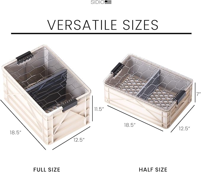 SIDIO CRATE Starter Pack - Two Full Size and One Half Size SidioCrate, Stackable Outdoor Organizer