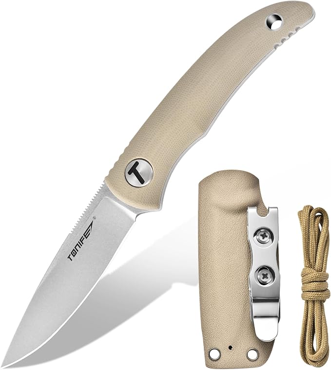 TONIFE Nova 2.68'' Blade Mini Neck Knife Full Tang Fixed Blade Knife with Kydex Sheath and